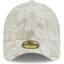 casquette-courbee-beige-ajustee-59forty-a-frame-leafy-palm-new-era