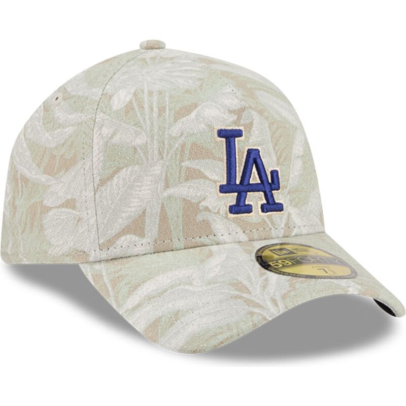 gorra-curva-beige-ajustada-59forty-a-frame-leafy-palm-de-los-angeles-dodgers-mlb-de-new-era
