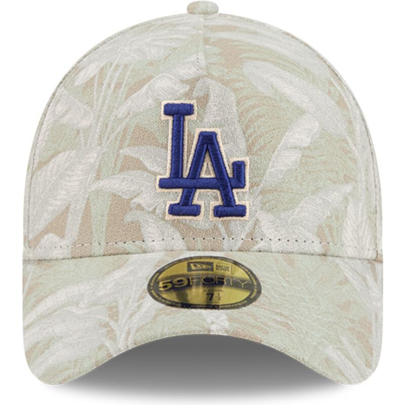 cappellino-curvo-beige-regolabile-59forty-a-frame-leafy-palm-dei-los-angeles-dodgers-mlb-di-new-era