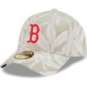 casquette-courbee-beige-ajustee-59forty-a-frame-leafy-palm-boston-red-sox-mlb-new-era