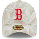 cappellino-curvo-beige-regolabile-59forty-a-frame-leafy-palm-dei-boston-red-sox-mlb-di-new-era