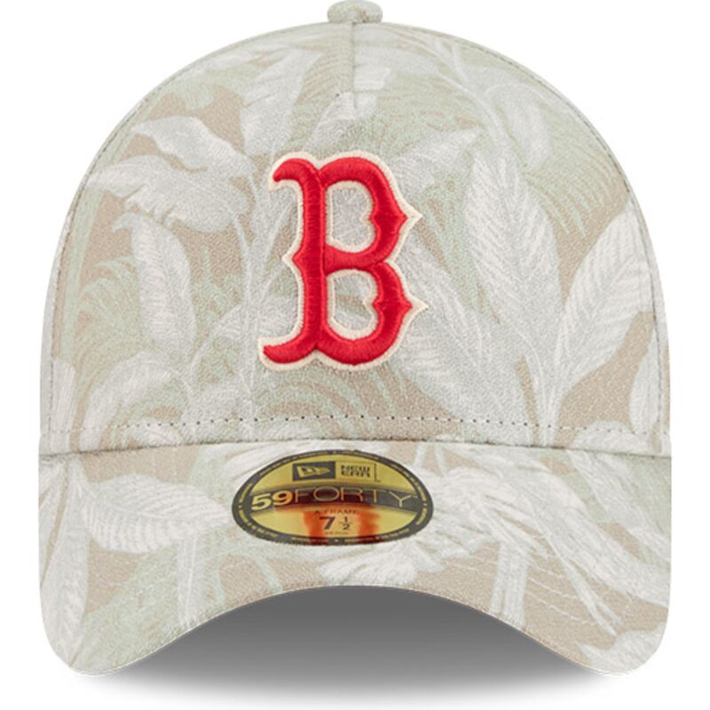 cappellino-curvo-beige-regolabile-59forty-a-frame-leafy-palm-dei-boston-red-sox-mlb-di-new-era