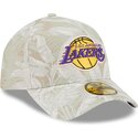 beige-gebogene-verstellbare-59forty-a-frame-leafy-palm-kappe-der-los-angeles-lakers-nba-von-new-era
