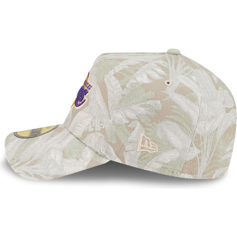 cappellino-curvo-beige-regolabile-59forty-a-frame-leafy-palm-dei-los-angeles-lakers-nba-di-new-era