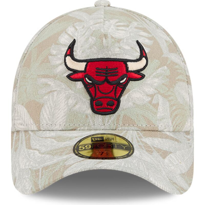 cappellino-curvo-beige-regolabile-59forty-a-frame-leafy-palm-di-chicago-bulls-nba-di-new-era