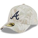 cappellino-curvo-beige-regolabile-59forty-a-frame-leafy-palm-di-atlanta-braves-mlb-di-new-era