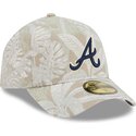 beige-gebogene-verstellbare-59forty-a-frame-leafy-palm-kappe-von-atlanta-braves-mlb-von-new-era