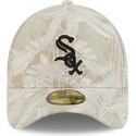 cappellino-curvo-beige-regolabile-59forty-a-frame-leafy-palm-di-chicago-white-sox-mlb-di-new-era
