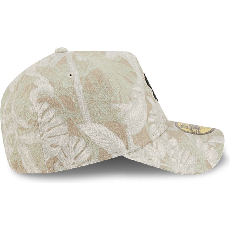 beige-gebogene-verstellbare-59forty-a-frame-leafy-palm-kappe-der-chicago-white-sox-mlb-von-new-era