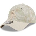 gorra-curva-beige-ajustable-9twenty-leafy-palm-de-los-angeles-dodgers-mlb-de-new-era