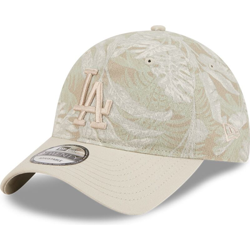 casquette-courbee-beige-ajustable-9twenty-leafy-palm-los-angeles-dodgers-mlb-new-era