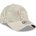 gorra-curva-beige-ajustable-9twenty-leafy-palm-de-los-angeles-dodgers-mlb-de-new-era