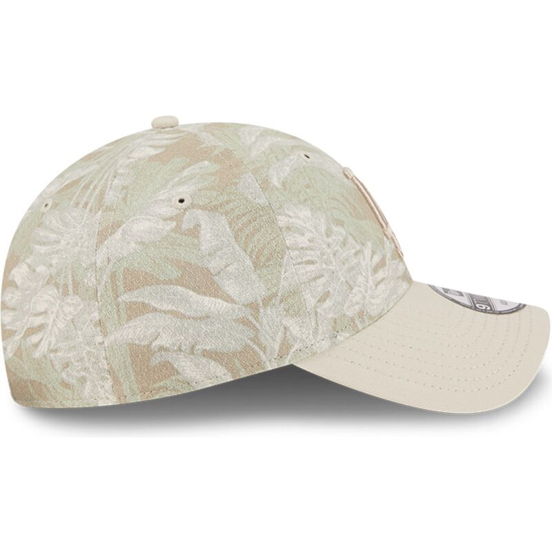beige-gebogene-verstellbare-9twenty-leafy-palm-kappe-der-los-angeles-dodgers-mlb-von-new-era