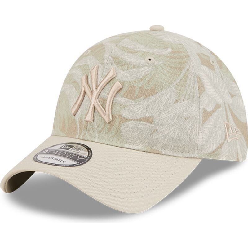 casquette-courbee-beige-ajustable-9twenty-leafy-palm-new-york-yankees-mlb-new-era
