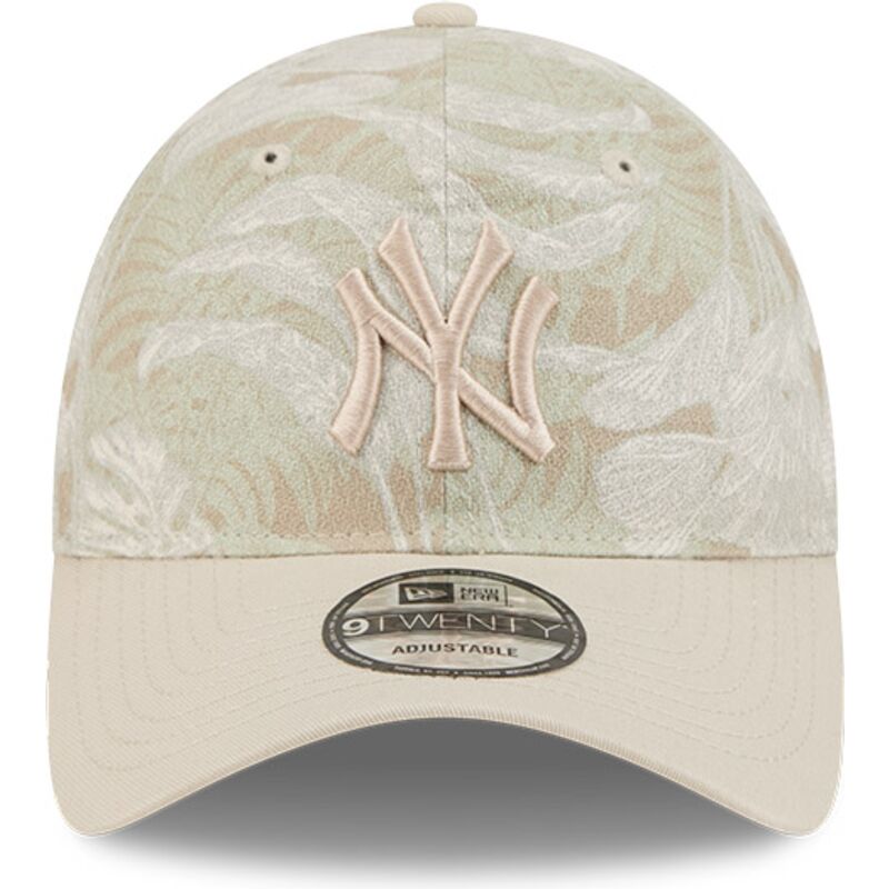 cappellino-curvo-beige-regolabile-9twenty-leafy-palm-dei-new-york-yankees-mlb-di-new-era