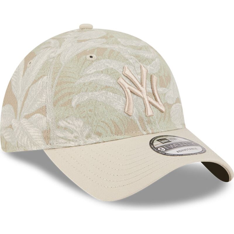 casquette-courbee-beige-ajustable-9twenty-leafy-palm-new-york-yankees-mlb-new-era