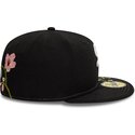 cappello-piatto-nero-aderente-59fifty-floral-dei-chicago-white-sox-mlb-di-new-era