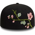 casquette-plate-noire-ajustee-59fifty-floral-emb-new-era