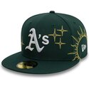 grune-enganliegende-59fifty-zodiac-flat-cap-der-oakland-athletics-mlb-von-new-era