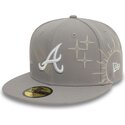 casquette-plate-grise-ajustee-59fifty-zodiac-atlanta-braves-mlb-new-era