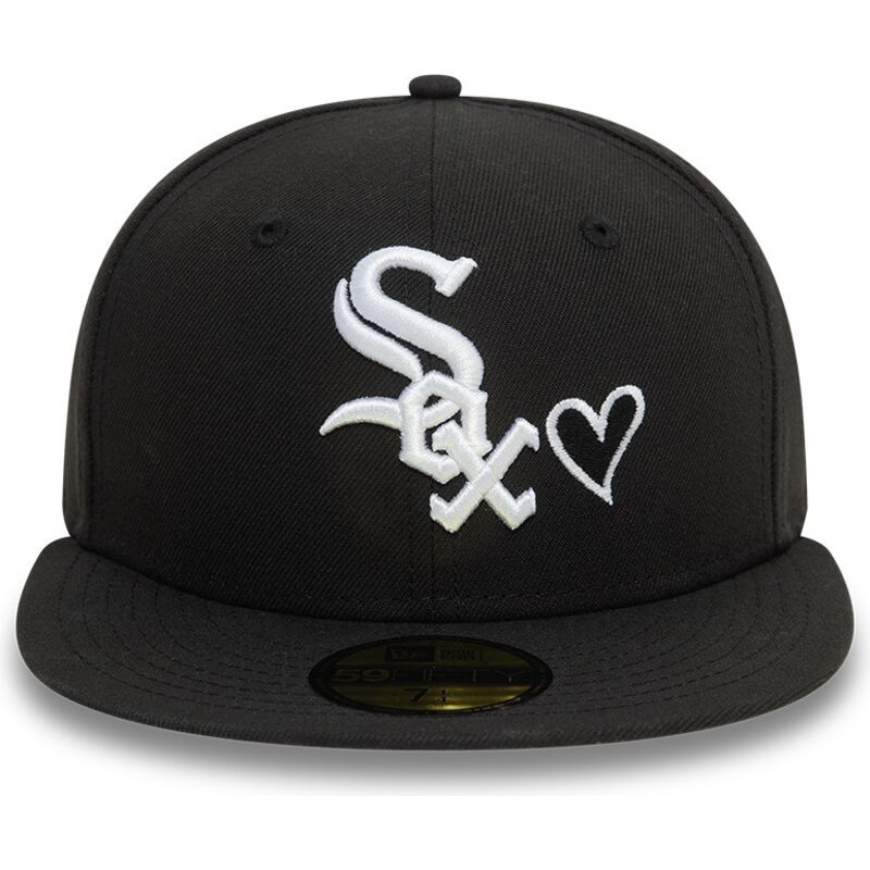 casquette-plate-noire-ajustee-59fifty-heart-icon-chicago-white-sox-mlb-new-era
