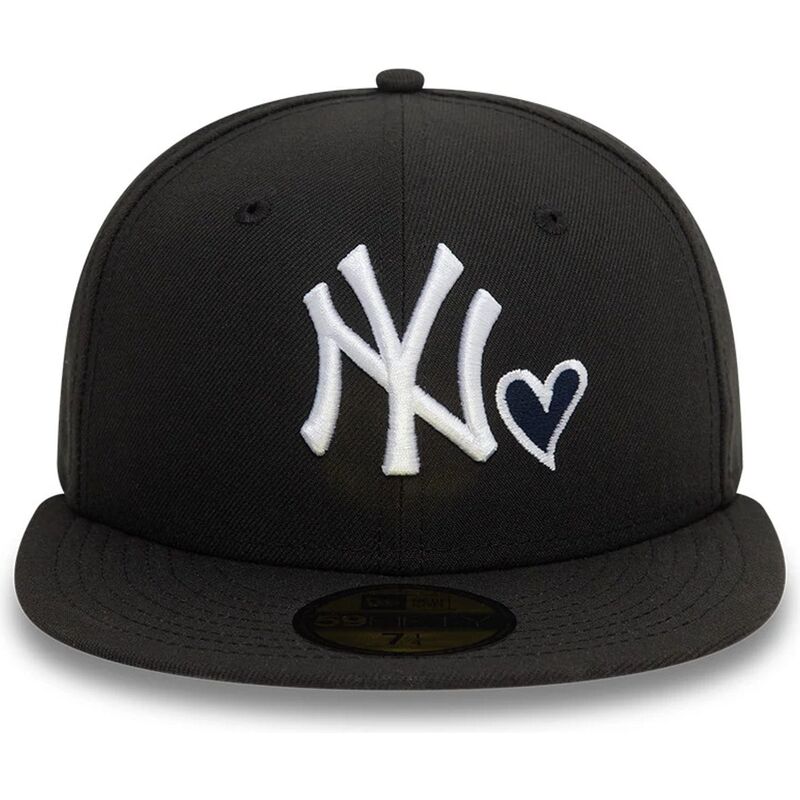 schwarze-anliegende-59fifty-flatcap-heart-icon-der-new-york-yankees-mlb-von-new-era
