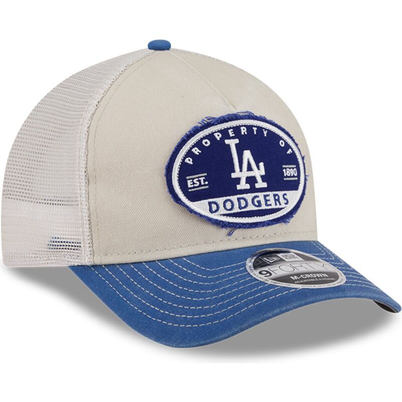 cappellino-trucker-beige-e-blu-9forty-m-crown-a-frame-fray-dei-los-angeles-dodgers-mlb-di-new-era cappellino-trucker-beige-e-blu-9forty-m-crown-a-frame-fray-dei-los-angeles-dodgers-mlb-di-new-era
