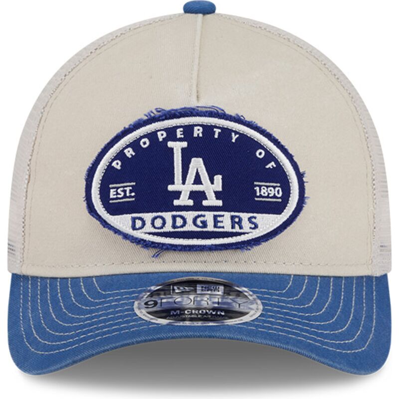 cappellino-trucker-beige-e-blu-9forty-m-crown-a-frame-fray-dei-los-angeles-dodgers-mlb-di-new-era cappellino-trucker-beige-e-blu-9forty-m-crown-a-frame-fray-dei-los-angeles-dodgers-mlb-di-new-era