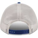 beige-und-blaue-trucker-kappe-9forty-m-crown-a-frame-fray-der-los-angeles-dodgers-mlb-von-new-era
