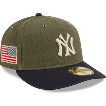 Gorra curva verde ajustada 59FIFTY Pre-Curved American Herringbone de New York Yankees MLB de New Era