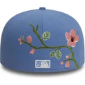 blaue-flache-angepasste-59fifty-floral-kappe-der-los-angeles-dodgers-mlb-von-new-era