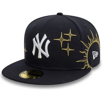 Cappello piatto blu marino regolabile 59FIFTY Zodiac dei New York Yankees MLB di New Era