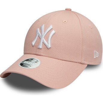 Gebogene rosa verstellbare Damenkappe 9FORTY Colour Essential der New York Yankees MLB von New Era