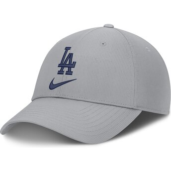 Cappellino curvo grigio regolabile Primetime Club Structured UV Poly Ripstop dei Los Angeles Dodgers MLB di Nike