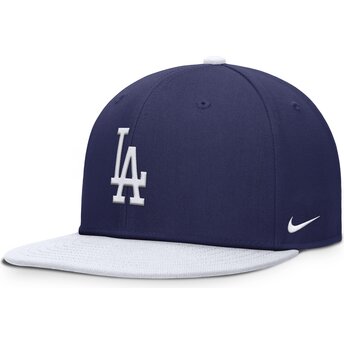 Blau-weiße flache Snapback-Kappe für Kinder Dri-Fit Pro Structured Square Bill der Los Angeles Dodgers MLB von Nike