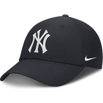 Marineblaue verstellbare gebogene Kappe Club Structured UV Poly Ripstop der New York Yankees MLB von Nike