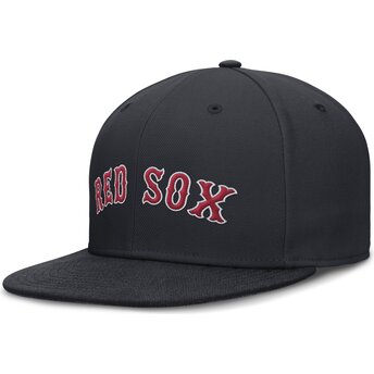Cappello piatto blu marino regolabile Dri-Fit True Structured Round Bill dei Boston Red Sox MLB di Nike