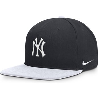 Cappello piatto blu marino e bianco snapback Dri-Fit Pro Structured Square Bill dei New York Yankees MLB di Nike