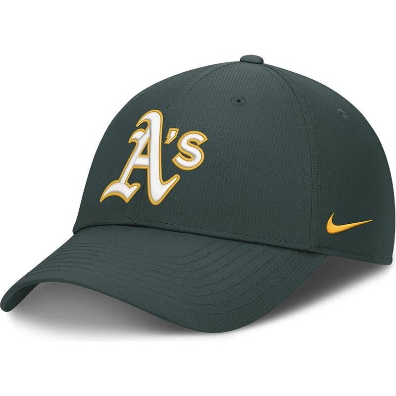 cappellino-curvo-verde-regolabile-club-structured-uv-poly-ripstop-di-oakland-athletics-mlb-di-nike