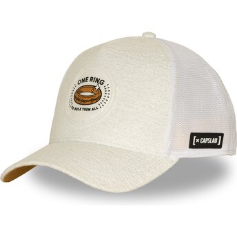Casquette trucker crème et blanche L'Anneau Unique LOTR2 PCTRINB Le Seigneur des Anneaux Capslab