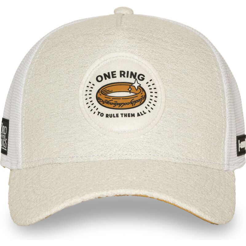 cappellino-trucker-crema-e-bianco-anello-unico-lotr2-pctrinb-il-signore-degli-anelli-di-capslab