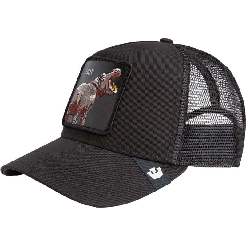 schwarze-trucker-kappe-nilpferd-gut-hippo-sport-the-farm-von-goorin-bros schwarze-trucker-kappe-nilpferd-gut-hippo-sport-the-farm-von-goorin-bros