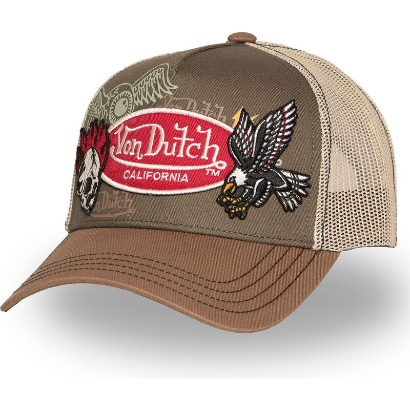 trucker-kappe-braun-patches12-von-von-dutch
