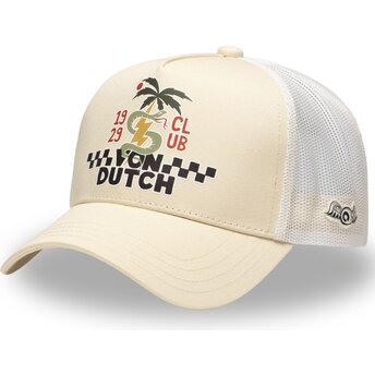 Casquette trucker beige et blanche SURF10 Von Dutch