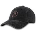 casquette-courbee-noire-ajustable-smiley-washed-pica-pica