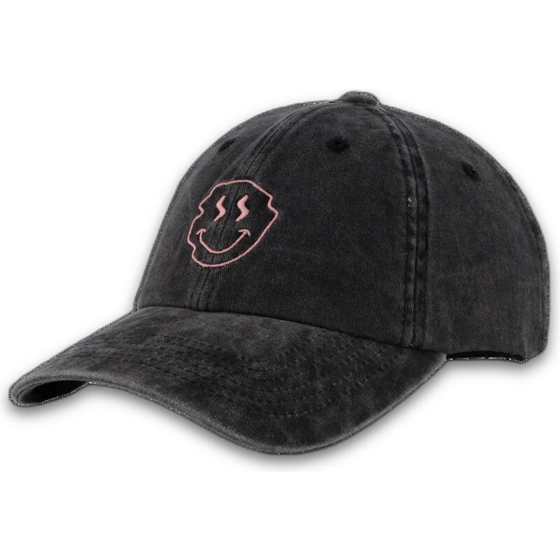casquette-courbee-noire-ajustable-smiley-washed-pica-pica