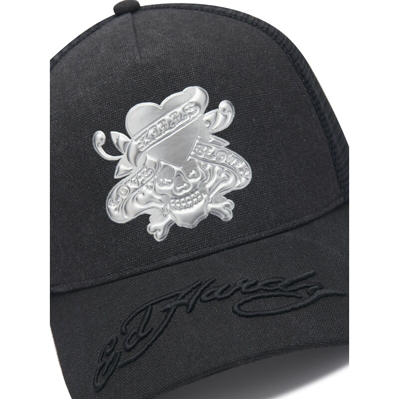 cappello-curvo-nero-snapback-love-kills-slowly-washed-di-ed-hardy