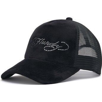Casquette trucker noire Core Silver Diamante Velour Ed Hardy