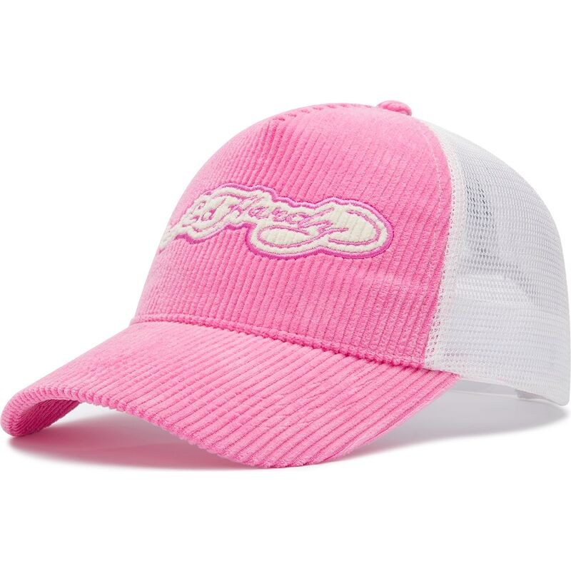 casquette-trucker-rose-et-blanche-embroidery-applique-cord-ed-hardy
