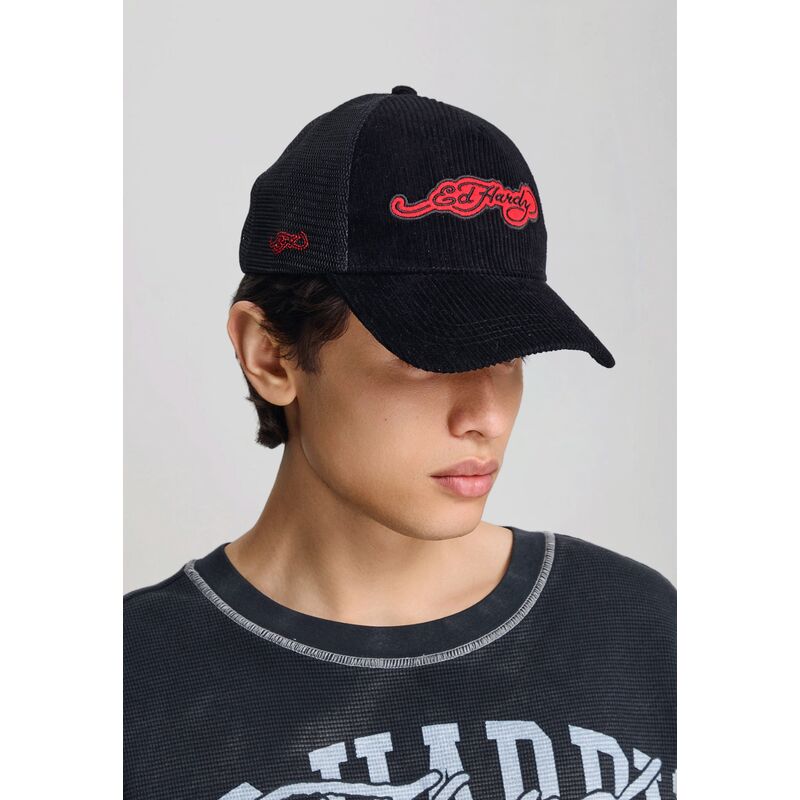 cappello-curvo-nero-snapback-embroidery-applique-cord-di-ed-hardy
